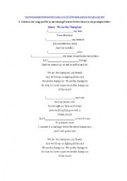 English Worksheet: Queen - We are the champions