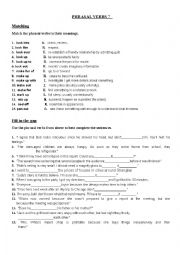 English Worksheet: Phrasal Verbs (7/10)