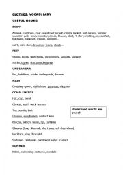 English Worksheet: Clothes vocabulary