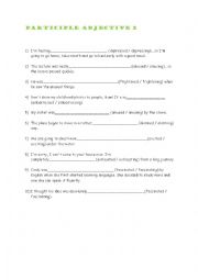 English Worksheet: participle adjective