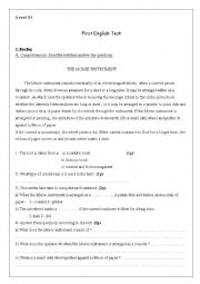 English Worksheet: english test