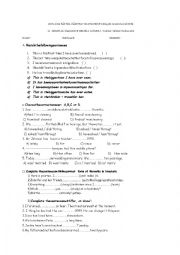English Worksheet: english exam for 11th grades in hayriye kmak lisesi