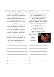 English Worksheet: Subject word agreement song