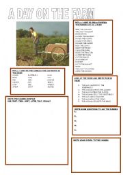 English Worksheet: a day on a farm