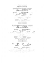 English Worksheet: Wishing and Hoping (SONG) - Write Verbs in Gerund