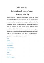 English Worksheet: Womens day