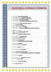 QUESTIONS 2. FOR BAC STUDENTS