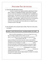 English Worksheet: 9th form mid test for pionner pupils