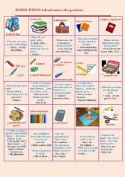 English Worksheet: School things