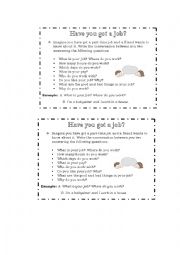 English Worksheet: Part time job