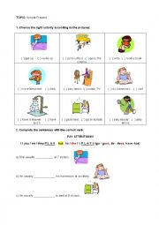 English Worksheet: present simple - extra activities