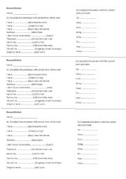 English Worksheet: Test - Past participle Verbs 