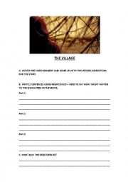 English Worksheet: The Village - Movie Worksheet MAY and MIGHT