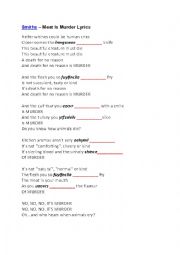 English Worksheet: meat is murder song