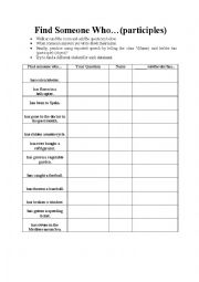 English Worksheet: Speaking Activity (Present Perfect/Reported Speech)