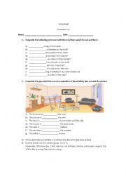 Prepositions worksheet