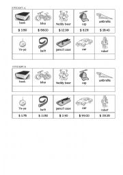 English Worksheet: Pair work - Price