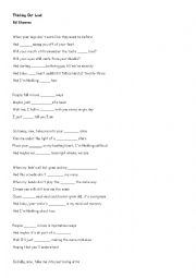 English Worksheet: Thin king out loud