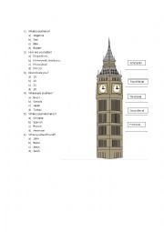 English Worksheet: Tower game