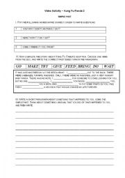 English Worksheet: Past Simple Kung Fu panda