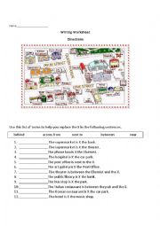 English Worksheet: Directions worksheet