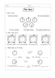 The time worksheet