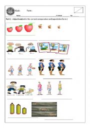 English Worksheet: comparatives and superlatives