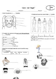 English Worksheet: Test Describing people