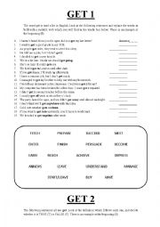English Worksheet: GET and its different meanings