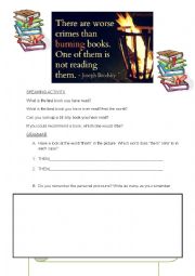 English Worksheet: Speaking, Grammar, Reading and Vocabulary