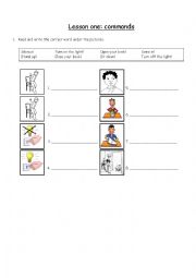 English Worksheet: commands