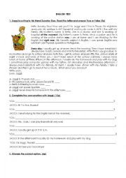 English Worksheet: Revision of Simple Present