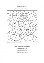 English Worksheet: Colour by numbers