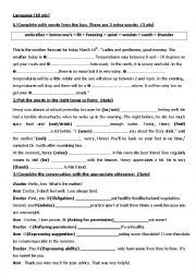 English Worksheet: End of term 3 for 7th form