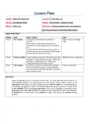 English Worksheet: Lesson Plan