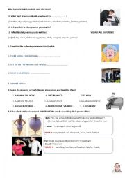 English Worksheet: personality worksheet excellent funny