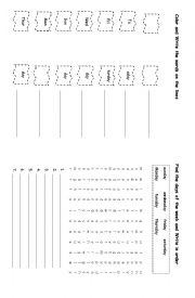 English Worksheet: DAYS OF THE WEEK