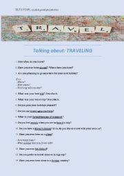 English Worksheet: Talking about TRAVELLING + vocabulary, speaking 