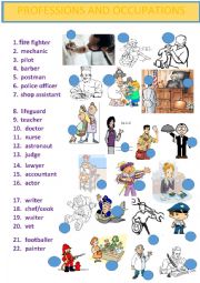 English Worksheet: PROFESSIONS, JOBS VOCABULARY + SONG