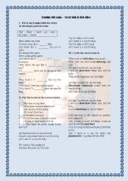 English Worksheet: Rick Astley - Cry for help