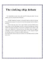 Debate - The sinking ship