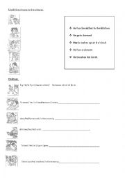 English Worksheet: simple present worksheet