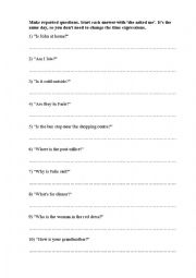 English Worksheet: Reported speech