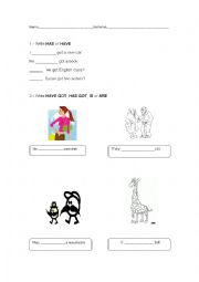 English Worksheet: Activities have got and to be. present simple.