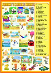 English Worksheet: Summers coming: matching activity