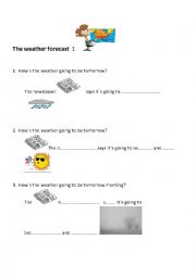 English Worksheet:  Weather forecast