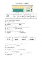 English Worksheet: Tourism -  In the hotel - Vocabulary