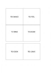 English Worksheet: Verb action flashcards 