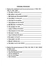 English Worksheet: Personal Pronouns