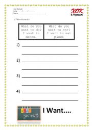 English Worksheet: What do you Want 